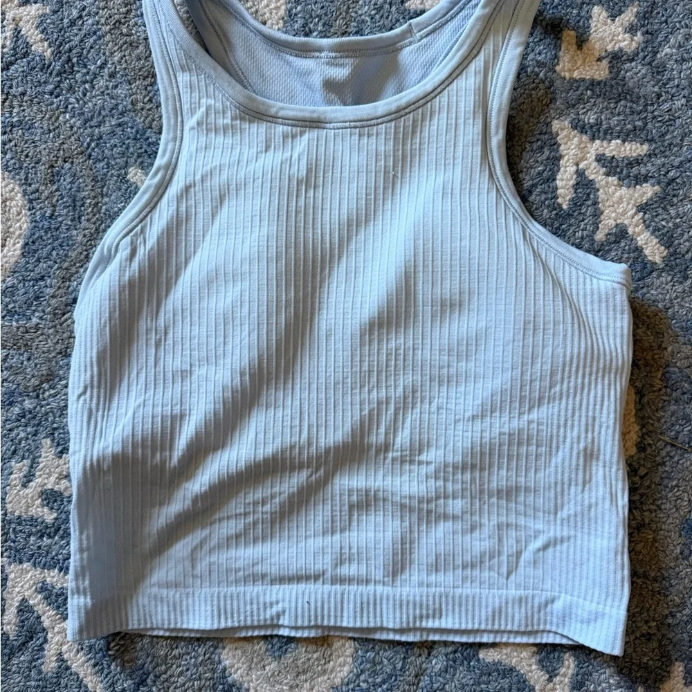 lululemon athletica Sky Blue Ribbed Tank Top - Picture 1 of 2